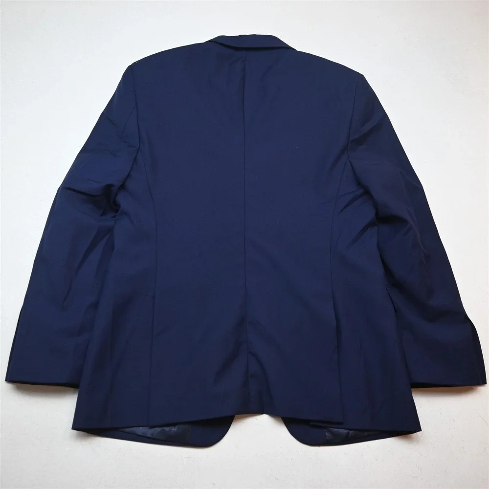 Carlo Lusso 42R 34x32 Blue High Twist Super Deluxe Microtech Mens Suit